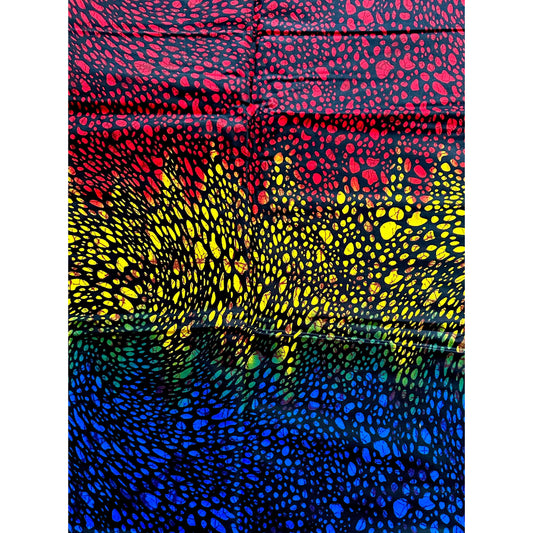 African Fabric/ Ankara - Red, Yellow, Blue 'Ilorin Rush,' Design, YARD or WHOLESALE