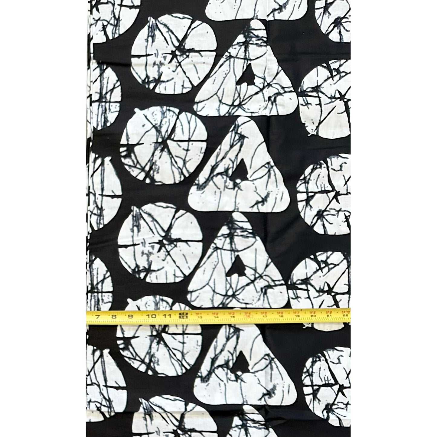 African Print Fabric/ Ankara - Black, White 'House of Sankofa' Design, YARD or WHOLESALE