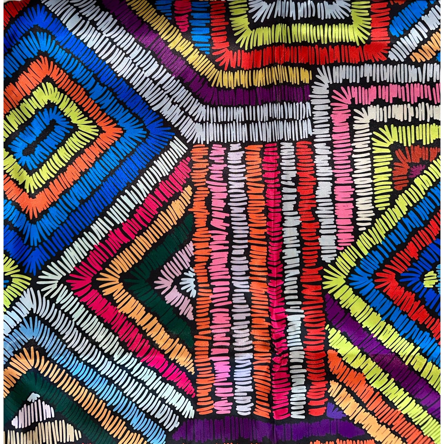 African Print, Satin Fabric- Rainbow "Kissi", Per Yard or Wholesale