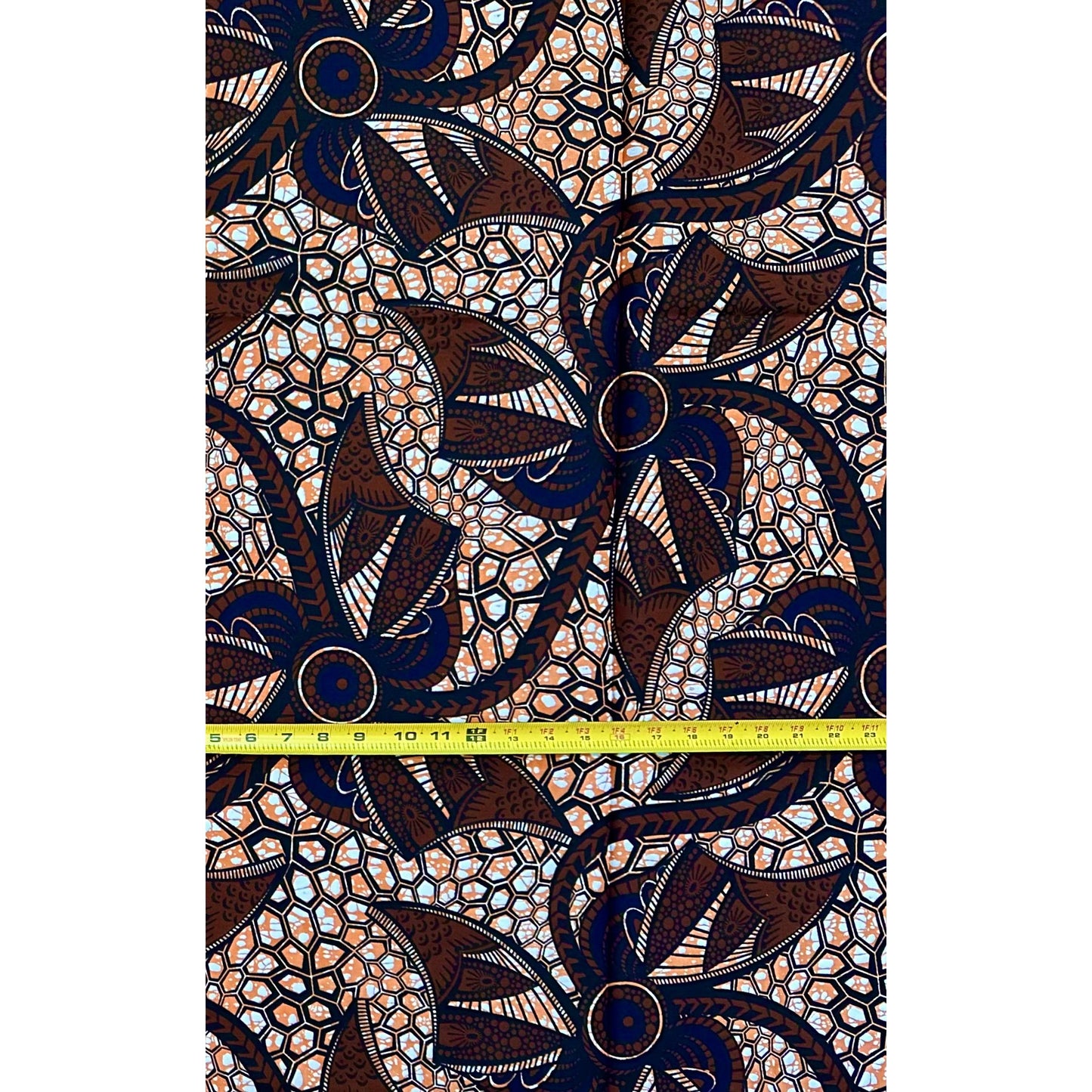 African Print Fabric/Ankara - Shades of Brown "Calculated Beauty" Design, 1 Yard