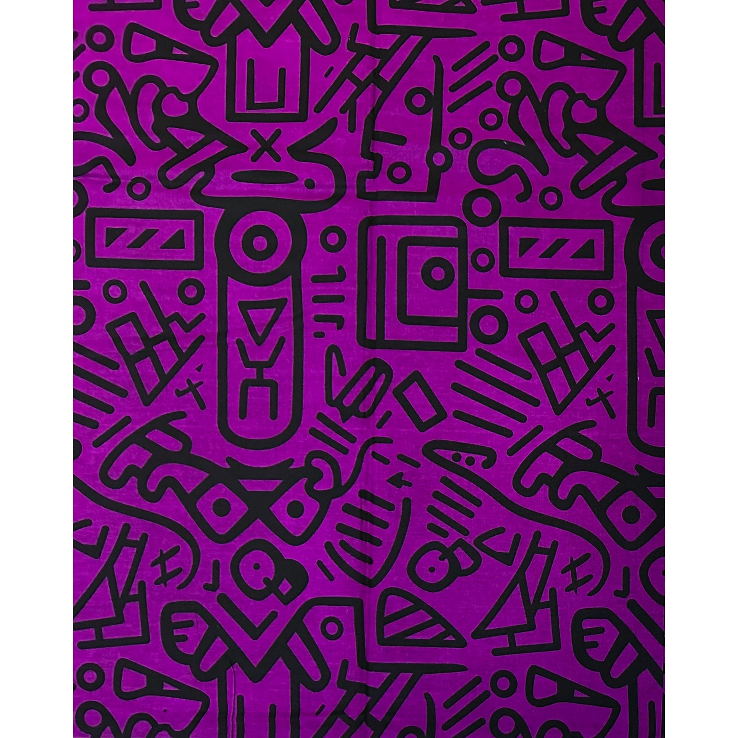 African Print Fabric/ Ankara - Purple, Black 'Kpakpam', YARD or WHOLESALE