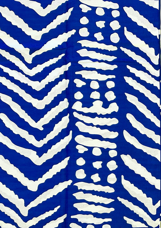 African Print Fabric/ Ankara - Blue, White 'Blue Intent', Per Yard or Wholesale
