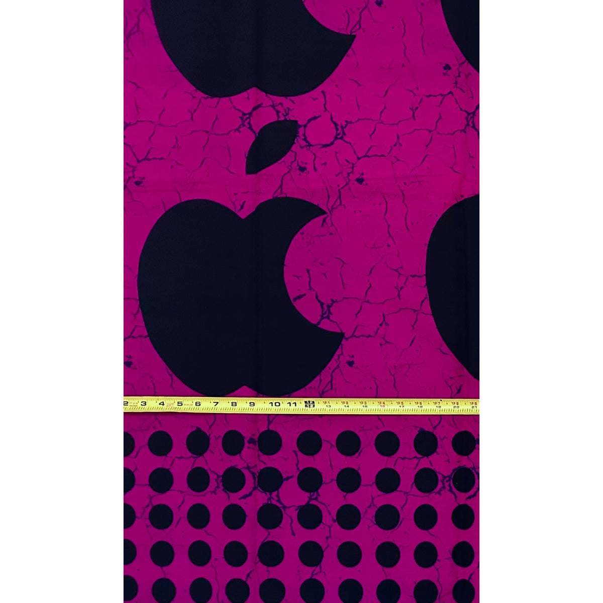 African Print Fabric/ Ankara - Magenta, Black "Big Apple", YARD or WHOLESALE