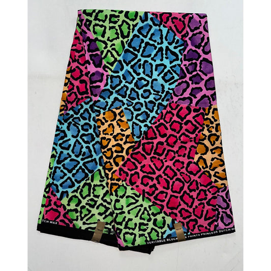 African Print Fabric/ Ankara - Multicolored 'Twana Kitty', YARD or WHOLESALE