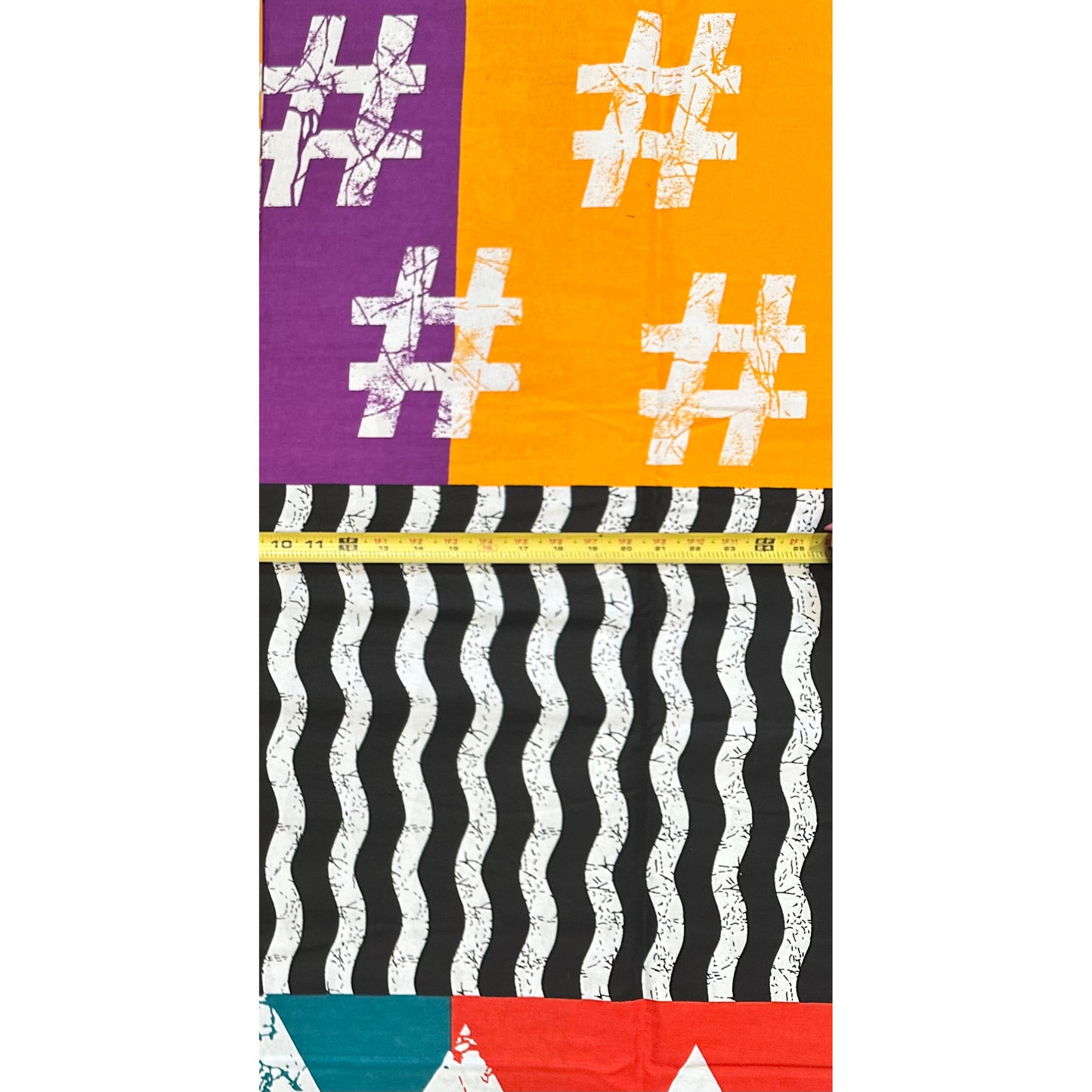 African Print Fabric/ Ankara - Black, White, Purple, Yellow, Teal, Red/Orange '#AfroSyntax' Design, YARD or WHOLESALE