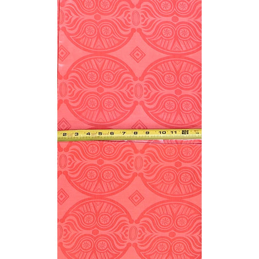 African Bazin (Brocade) Fabric - Pink, "Mapendo" Per Yard