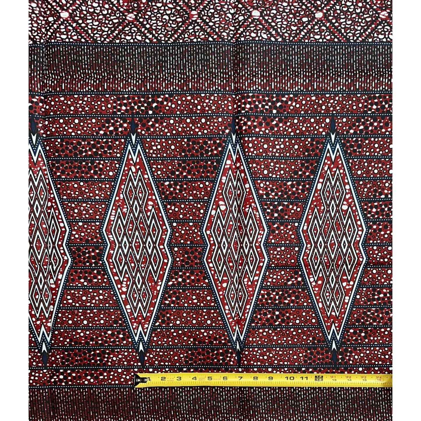 African Fabric/ Ankara - Brown, Navy 'Tánná’ Design, YARD
