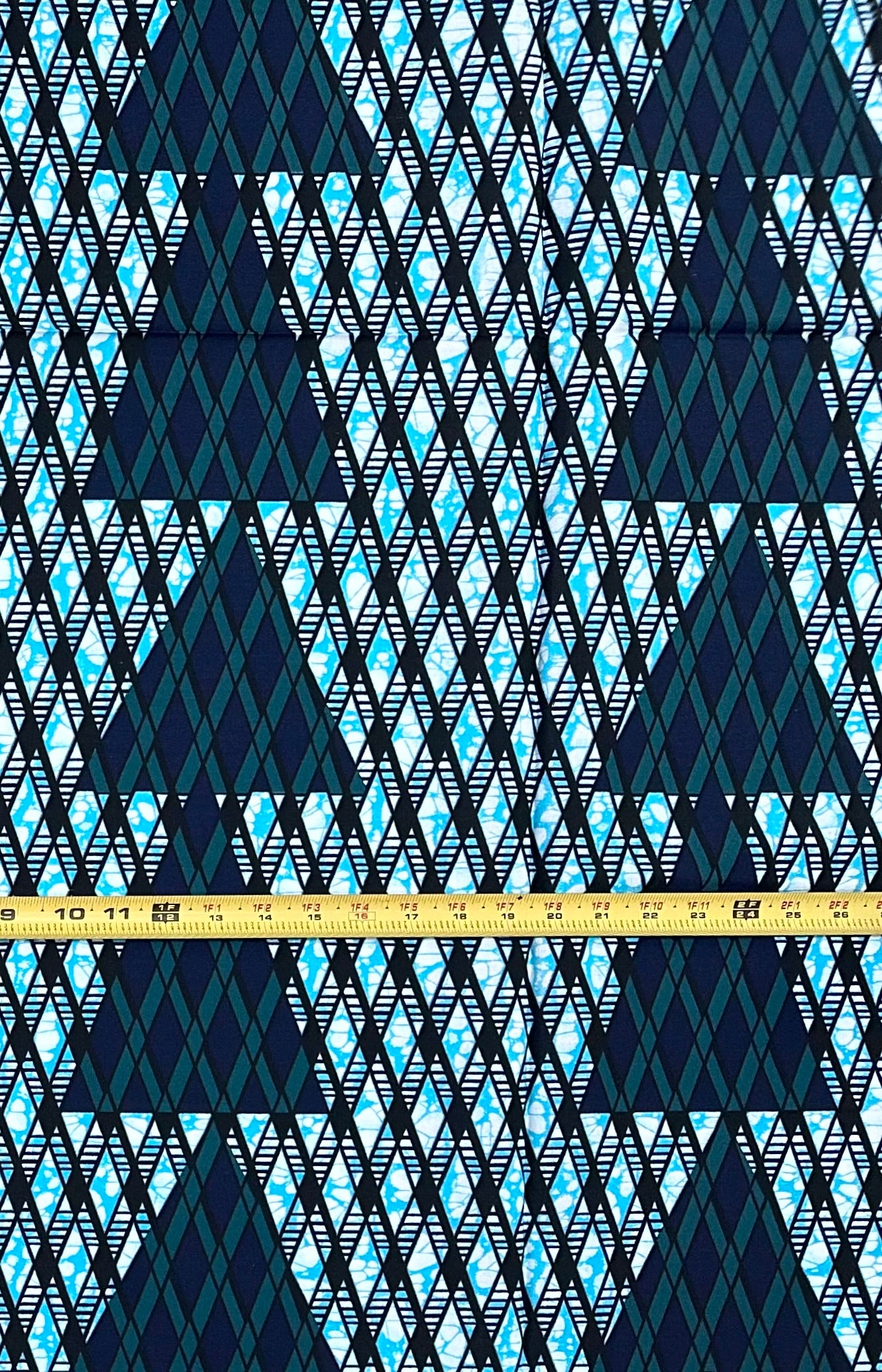 African Print Fabric/ Ankara - Blue, Teal ‘The Architect of Abeokuta', 1 Yard