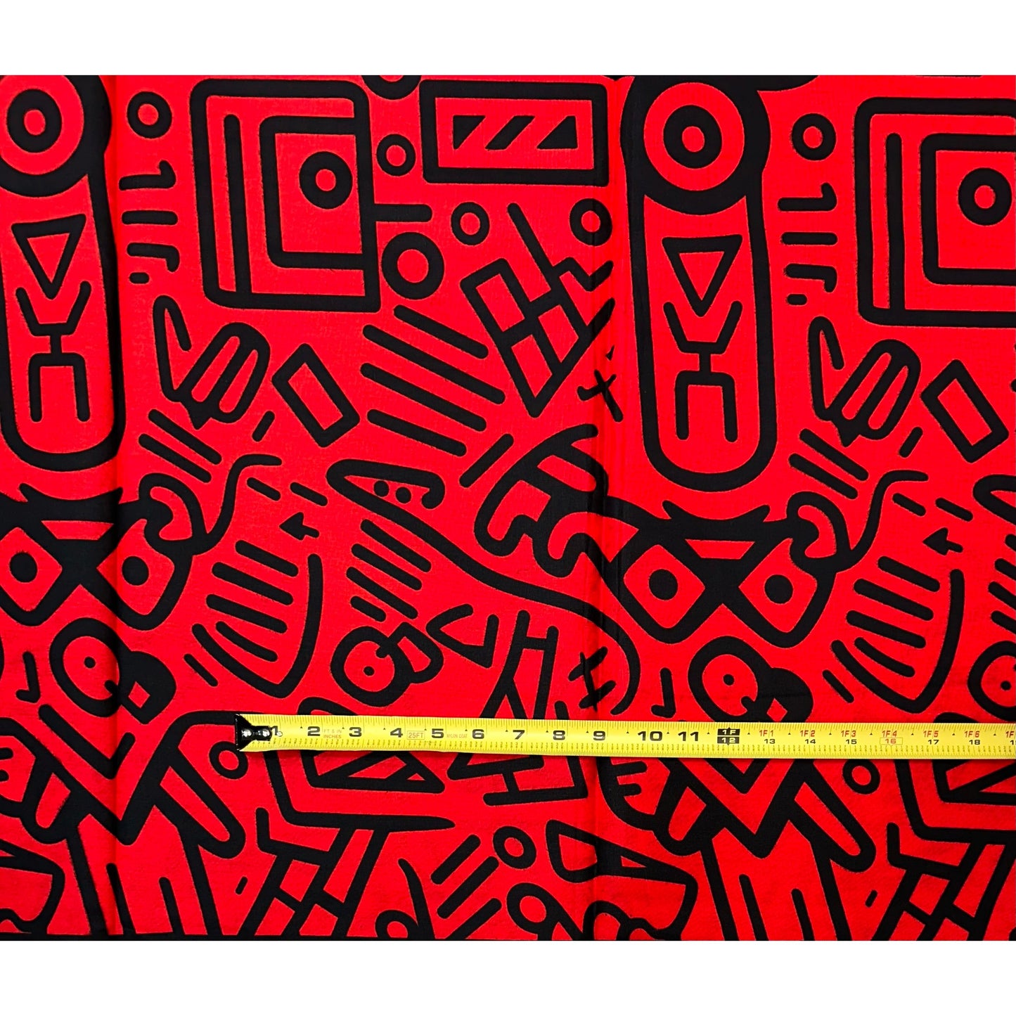 African Print Fabric/ Ankara - Red, Black 'Kpakpam', YARD or WHOLESALE