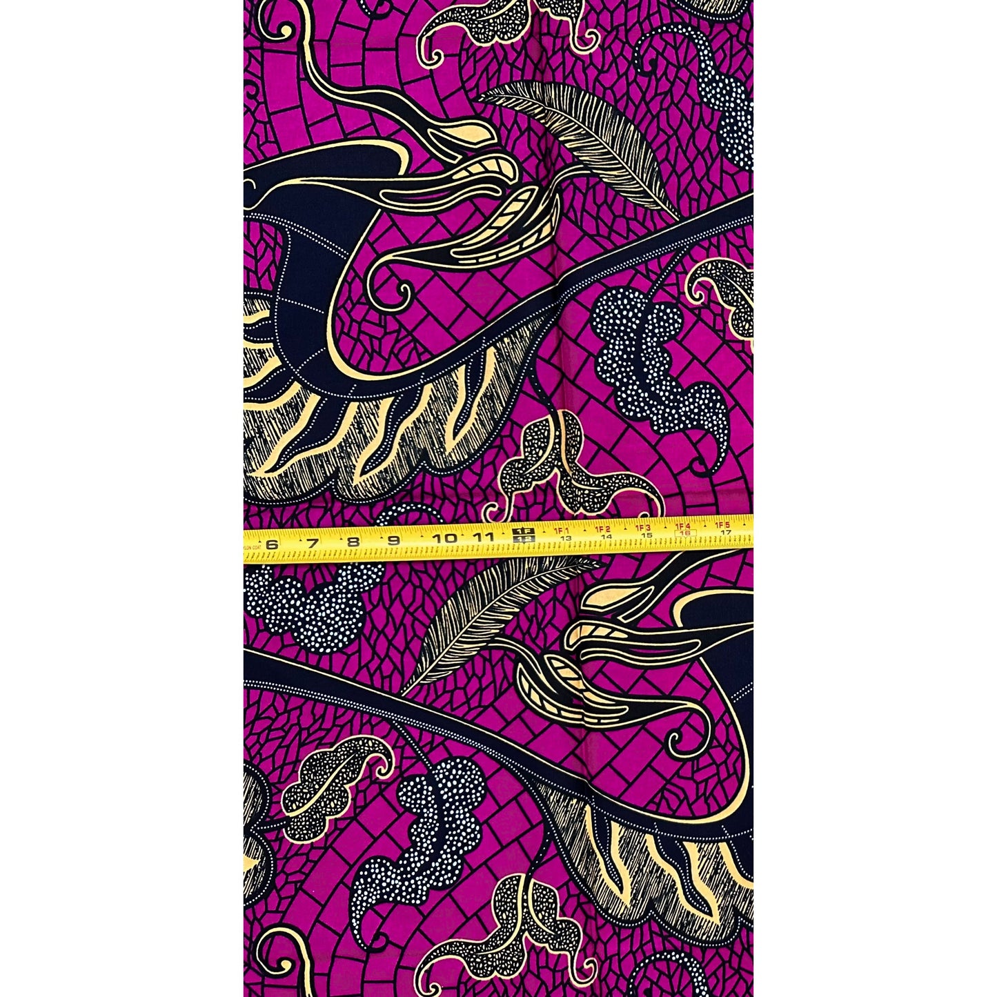 African Print Fabric/ Ankara - Purple, Blue, Brown ‘Akwaba Secrets' Design, 1 YARD