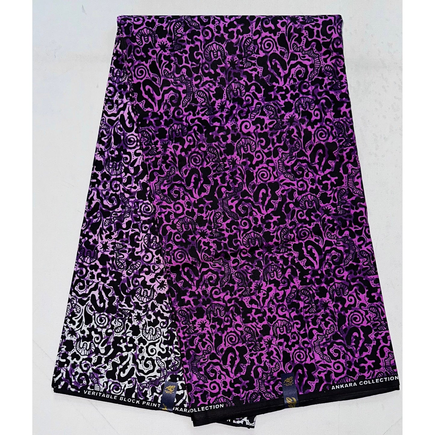 African Fabric/ Ankara - Shades of Purple, Black 'Sasha' Design, YARD or WHOLESALE
