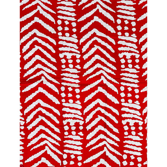 African Print Fabric/ Ankara - Red, White 'Red Intent', Per Yard or Wholesale