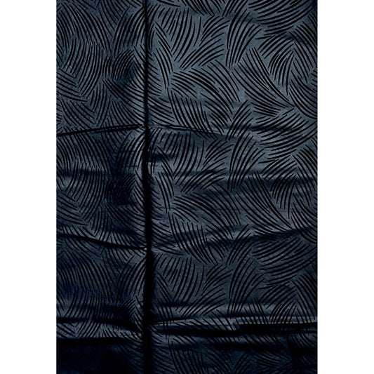 African Print Fabric/ Ankara - Solid Black, Embossed “Obsidian Leaves” Per Yard or Wholesale