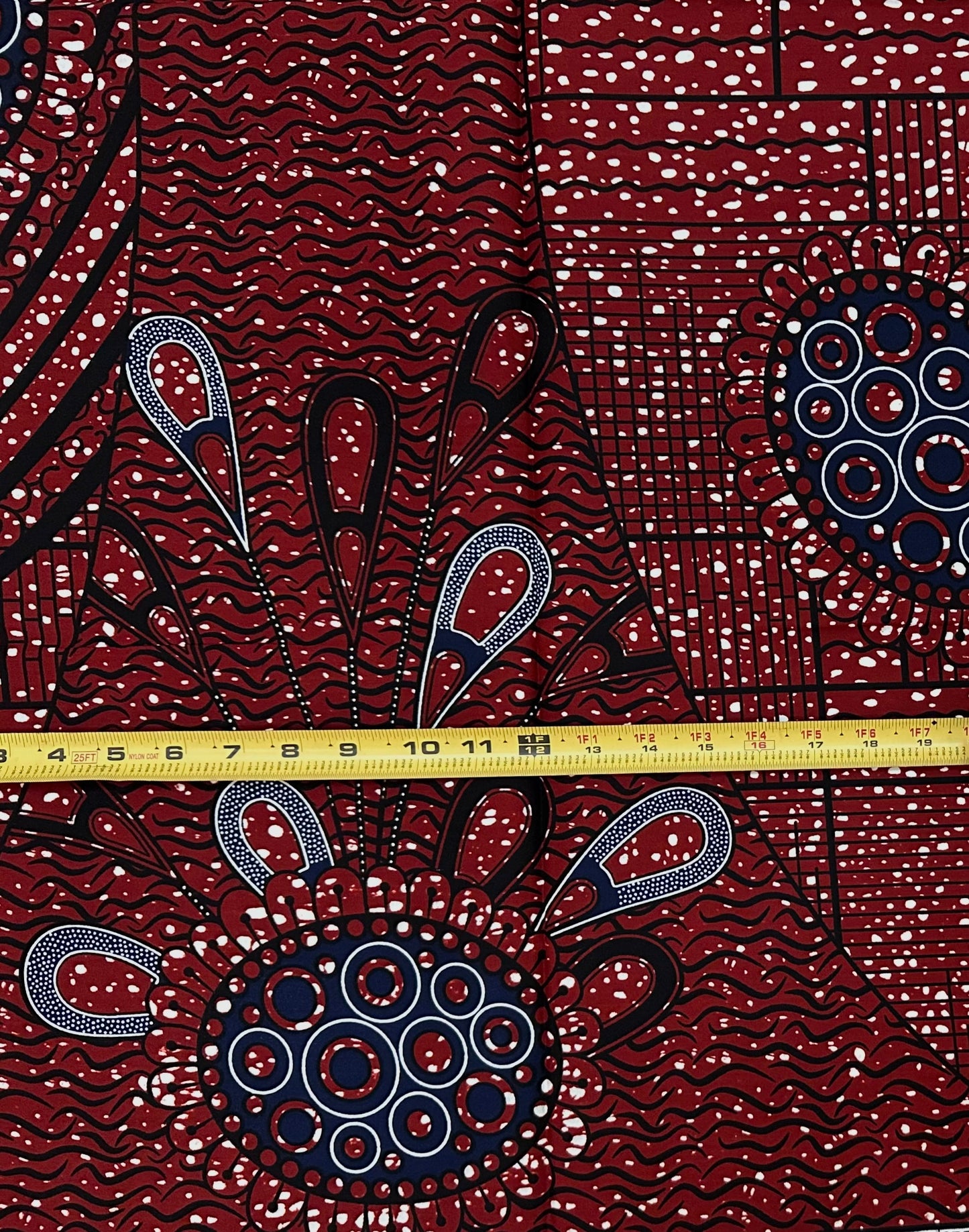 African Print Fabric/ Ankara - Brown, Navy, Black 'Bolo, Bolo', 1 YARD