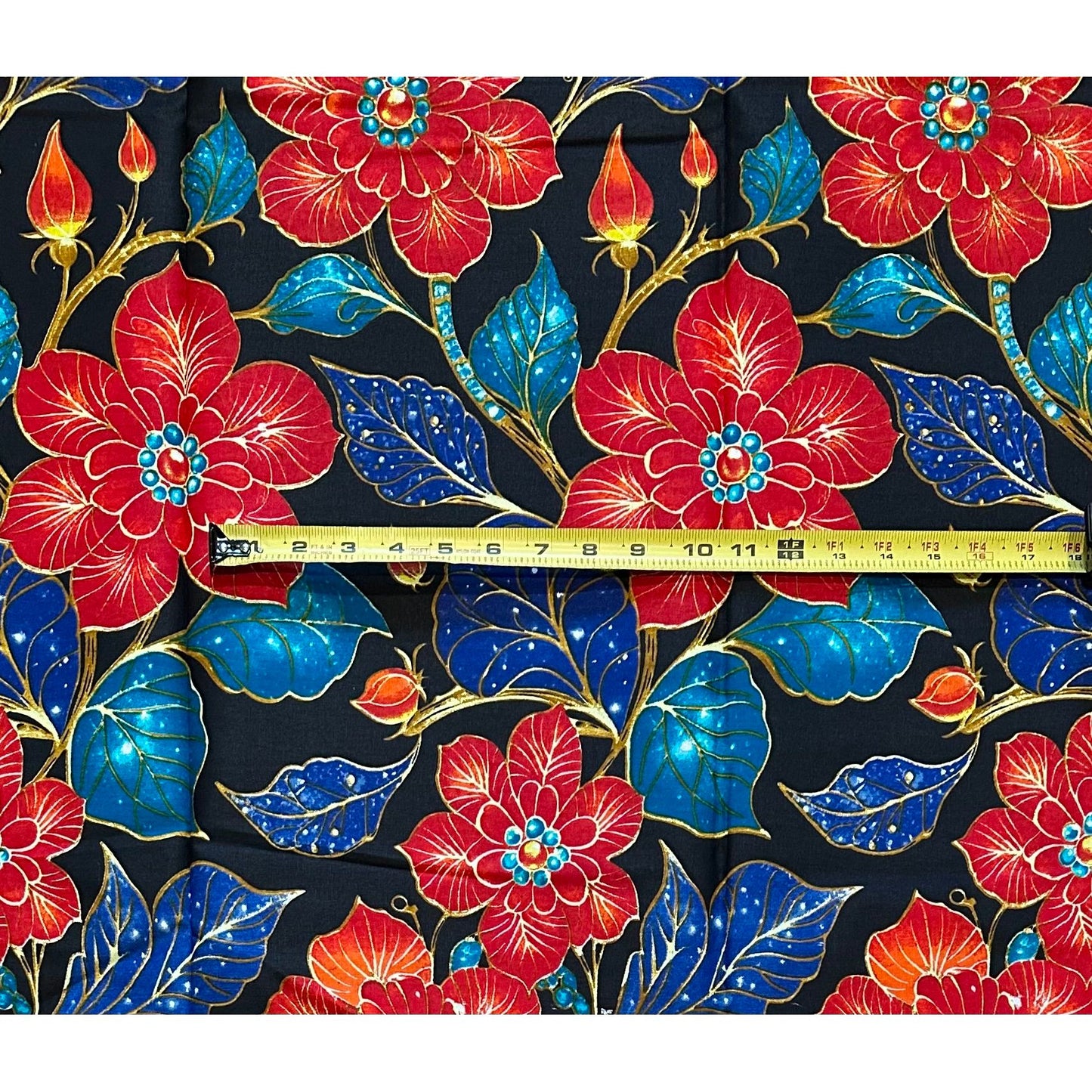 African Print Fabric/ Ankara - Red, Blue, Brown, Black ‘Bloom Without Permission', YARD or WHOLESALE