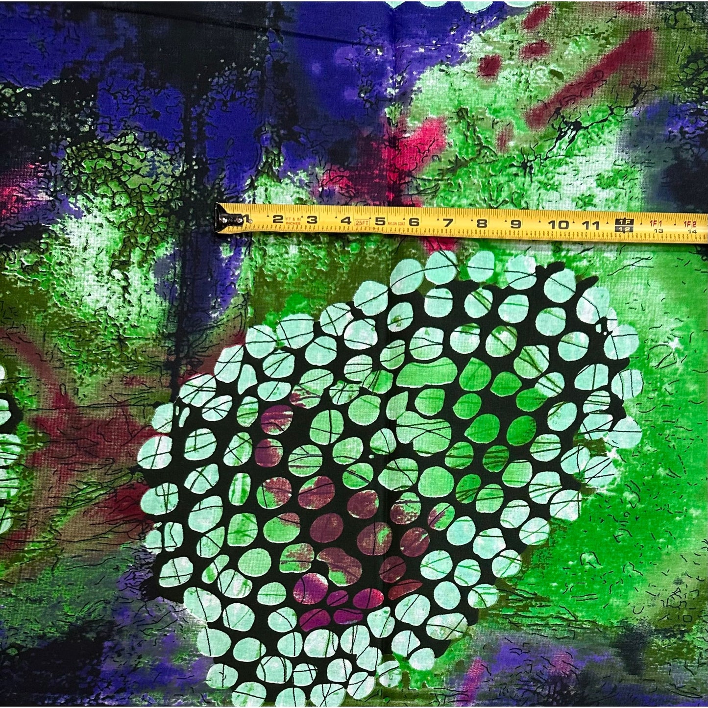 African Print Fabric/ Ankara - Green, Purple, Pink 'Dot, Dot Scatter' Design, Yard or Wholesale