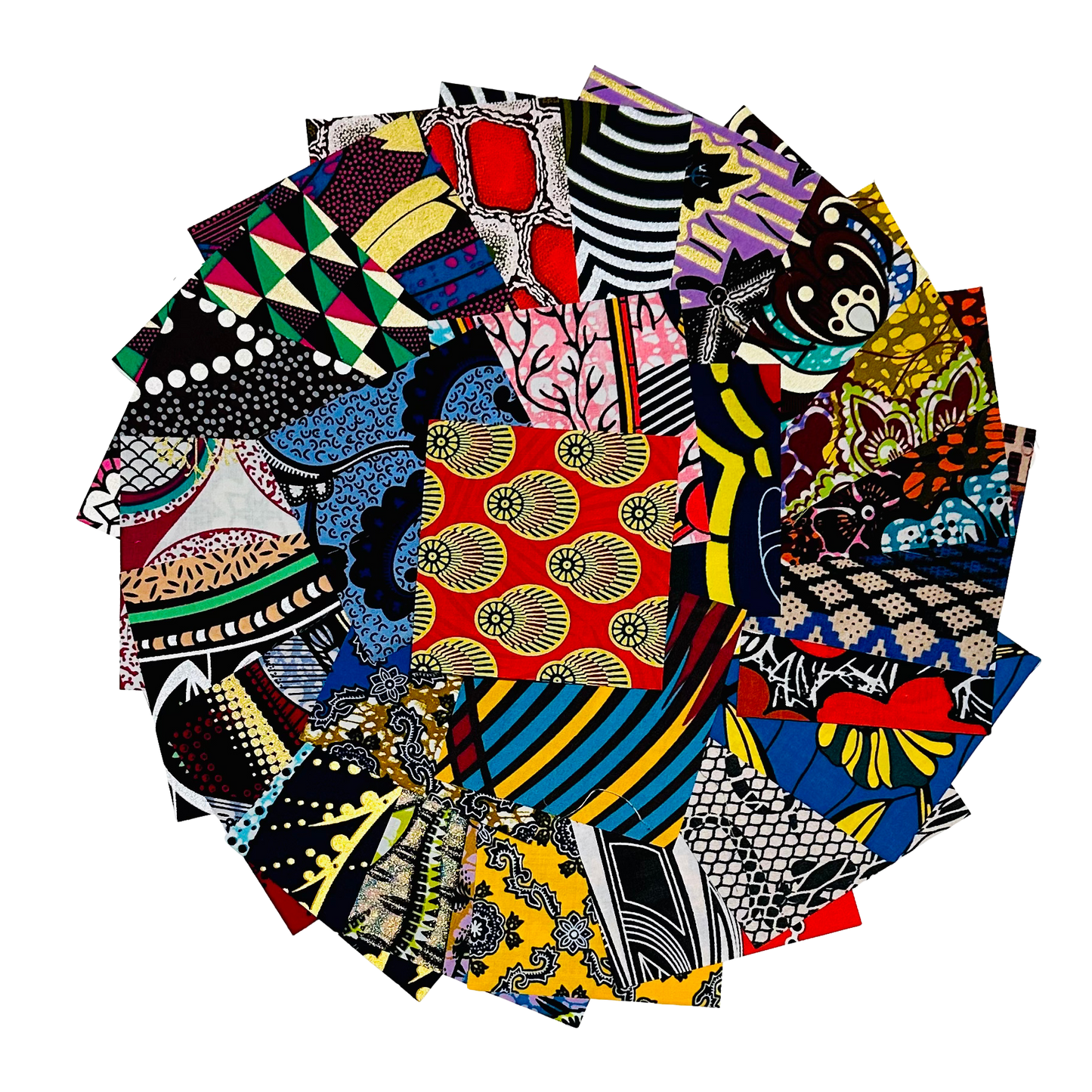 Charm Packs - African Print Designs/ Ankara (200+ patterns), Precut 5” Quilting Fabric Squares