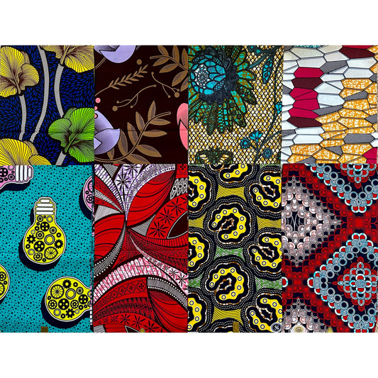 Random Bundle of 1 Yard Selections: African Fabric/ Ankara - Choose 5, 10, 15 or 25 Yards
