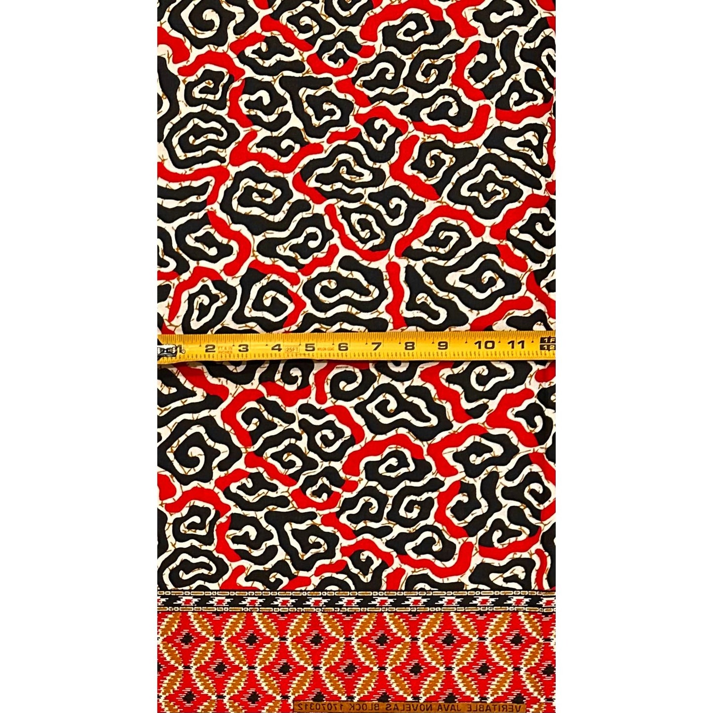 African Print Fabric/ Ankara - Red, Black, Brown ‘Aso Eniyan' Design, 2/3rd YARD