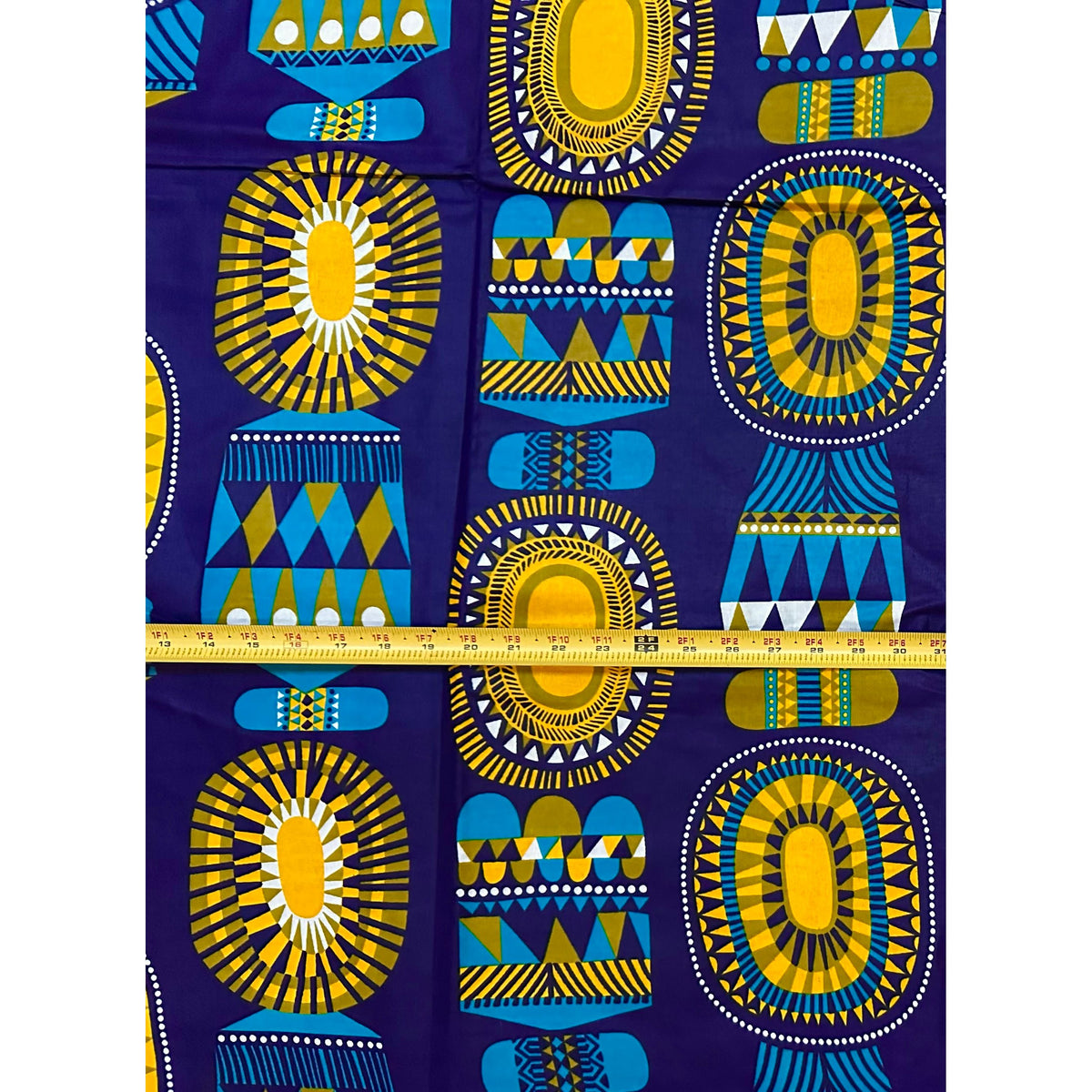 African Print Fabric/Ankara - Blue, Yellow, Green ‘Abundance & Blessings' Design, YARD or WHOLESALE
