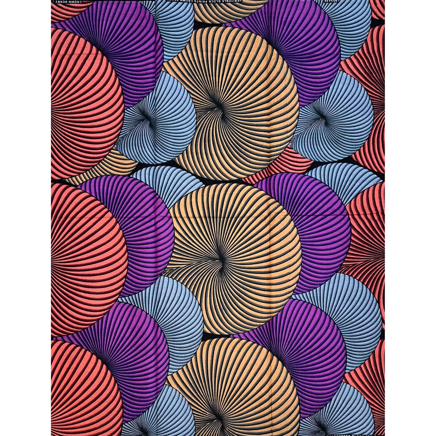 African Print Fabric/ Ankara - Pink, Purple, Beige, Gray 'Whirlwind', YARD or WHOLESALE