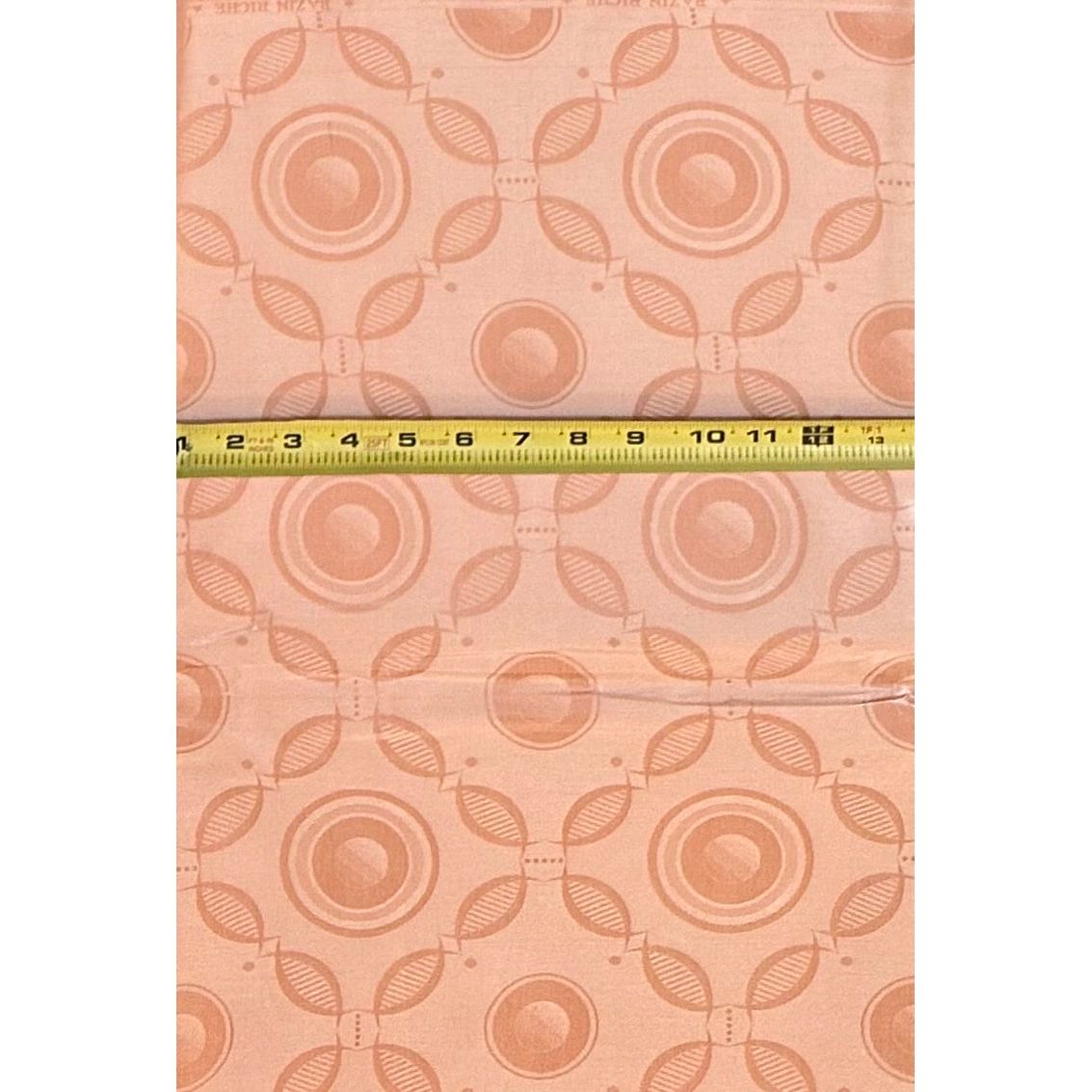 African Bazin (Brocade) Fabric - Dusty Pink, "Kanzi" Per Yard