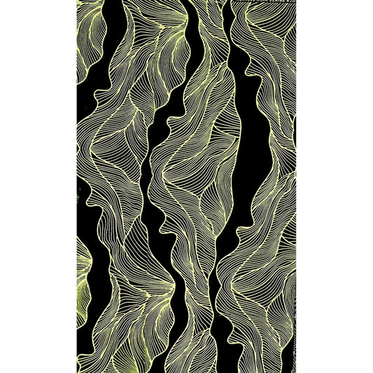 African Print Fabric/ Ankara - Black, Beige ‘Steady Whine' Design, YARD or WHOLESALE