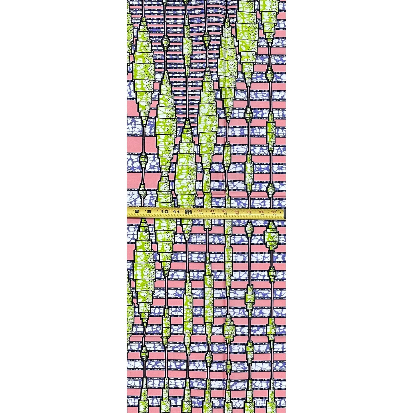 African Print Fabric/ Ankara - Pink, Green, Purple 'Group Chat', 1 YARD