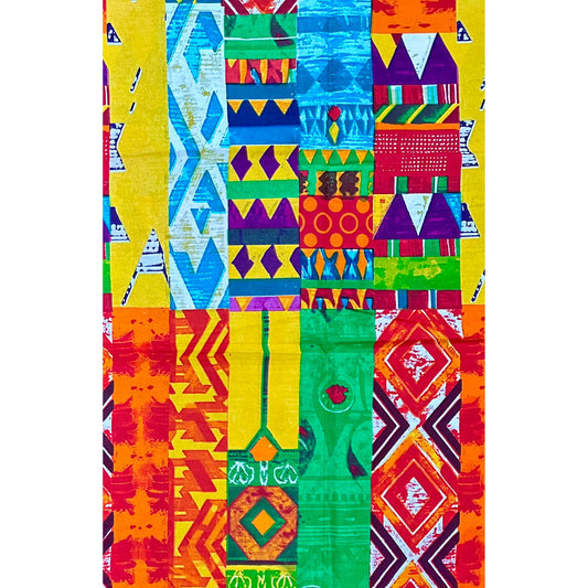 African Print Fabric/ Ankara - Multicolored 'Many Paths To Success', Yard or Wholesale