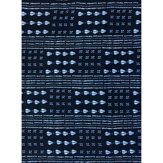 African Print Fabric/ Ankara - Black, Indigo “Dogon Before Wealth', Yard or Wholesale