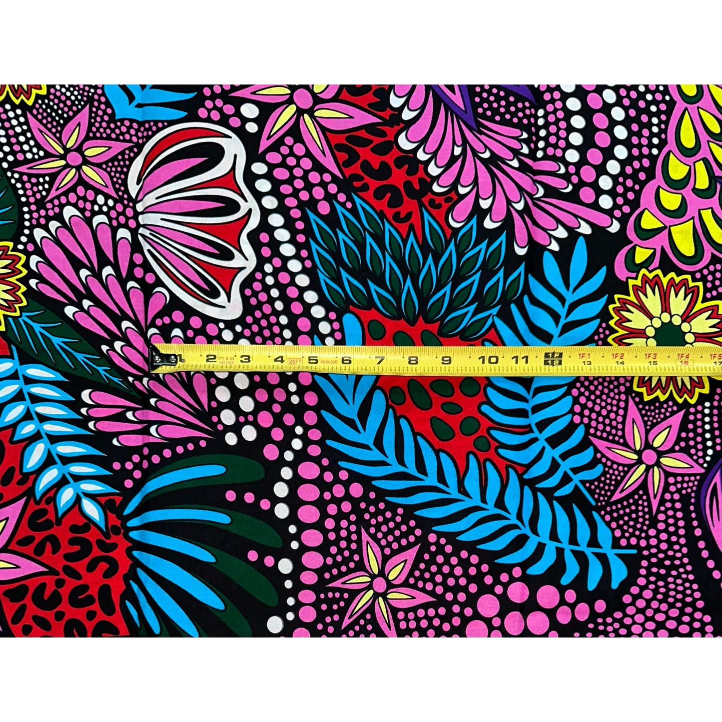 African Fabric/ Ankara - Pink, Blue, Yellow, Green, Red 'Ajah Flowers,' Design, YARD or WHOLESALE
