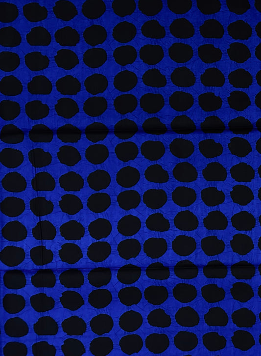 African Print Fabric/ Ankara - Blue, Black 'Periodddt' Design, YARD or WHOLESALE