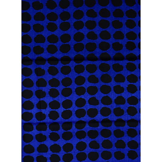 African Print Fabric/ Ankara - Blue, Black 'Periodddt' Design, YARD or WHOLESALE