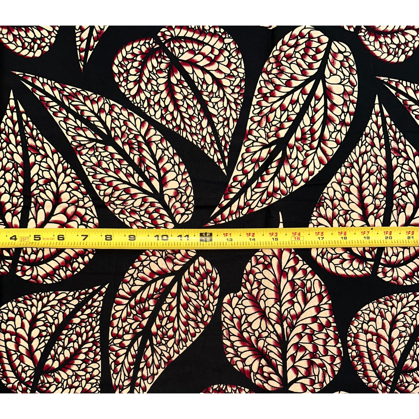 African Print Fabric/ Ankara - Black, Beige 'Palmwine Nights' Design, YARD or WHOLESALE