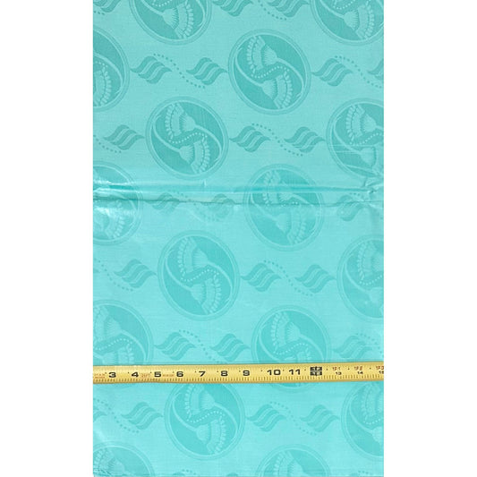 African Bazin (Brocade) Fabric - Turquoise, "Nayura" Per Yard