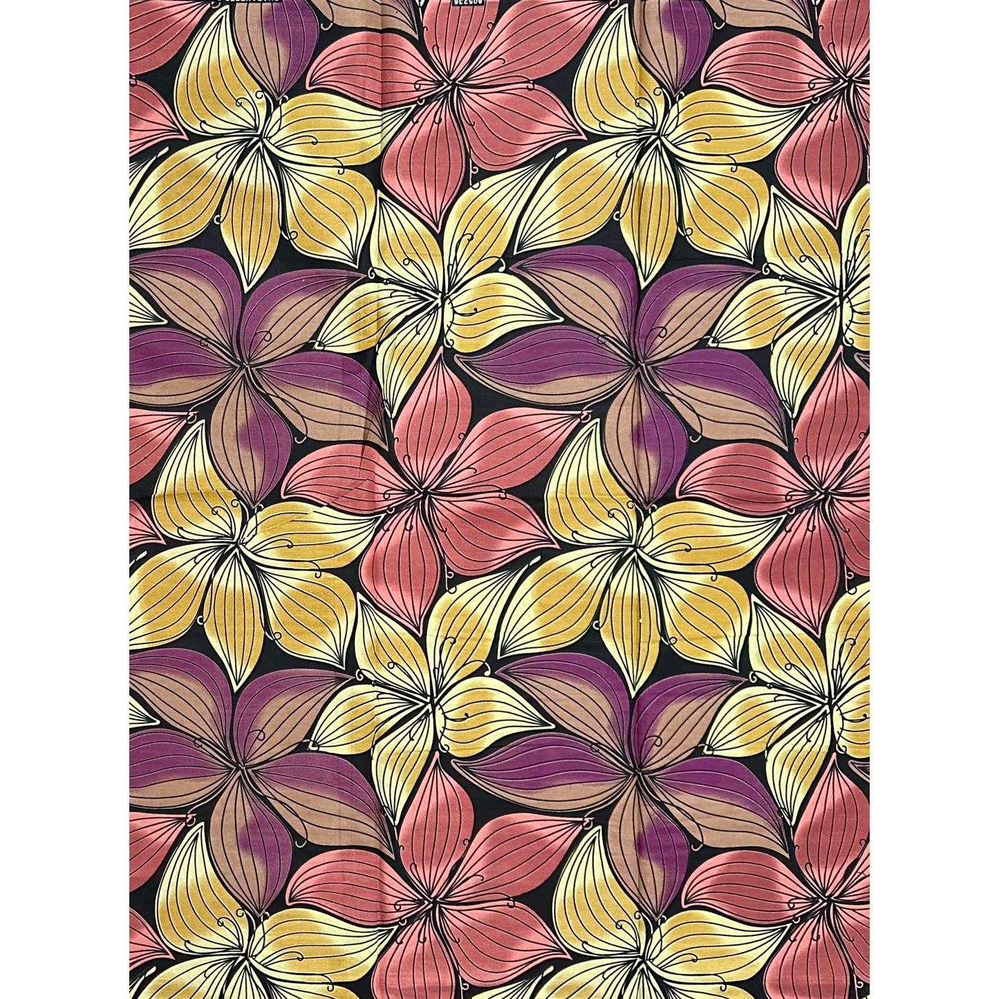 African Print Fabric/Ankara - Purple, Pink, Beige 'Sweet Magnolia', YARD or WHOLESALE