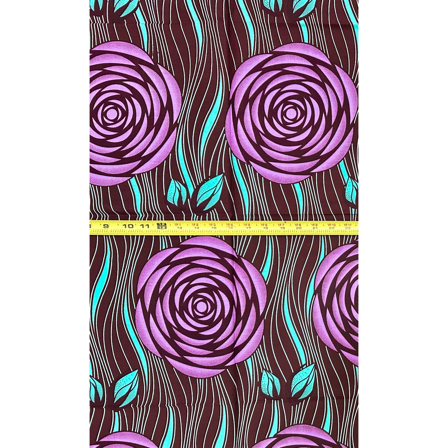 African Print Fabric/ Ankara - Purple, Turquoise, Brown 'The Last Empress,’ 1 YARD