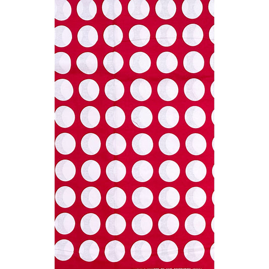 African Print Fabric/ Ankara - Red, White 'Polka Dot' Design, YARD or WHOLESALE