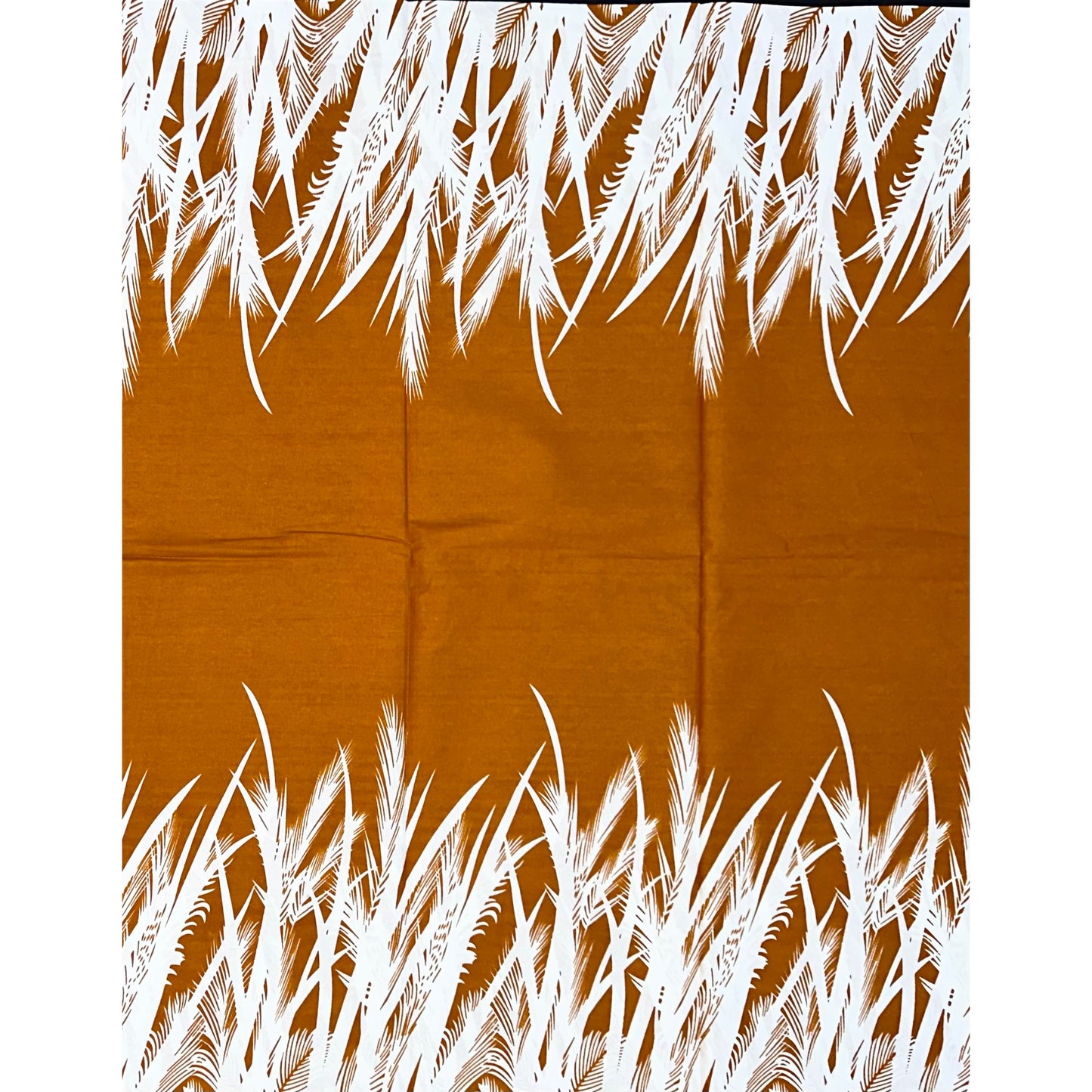African Print Fabric/ Ankara - Sienna, White "Oriri Rise", YARD or WHOLESALE