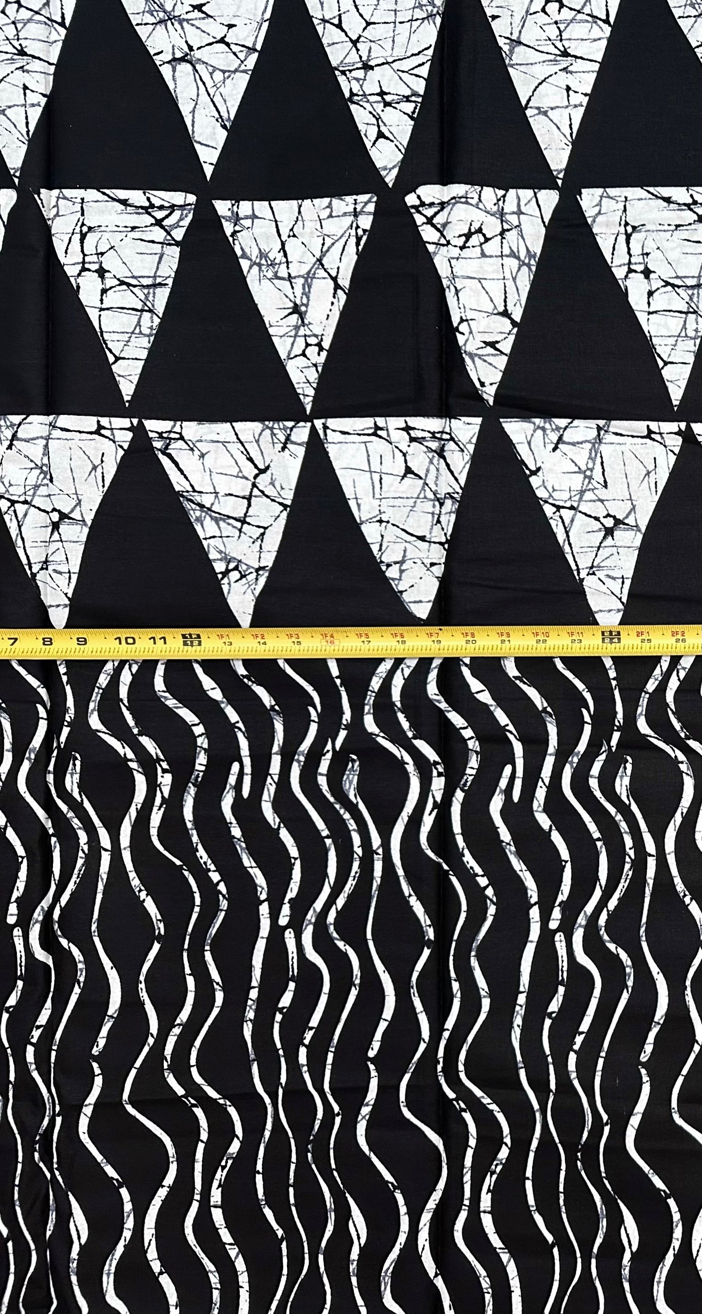 African Print Fabric/ Ankara - Black, White 'Off Script', Per Yard or Wholesale