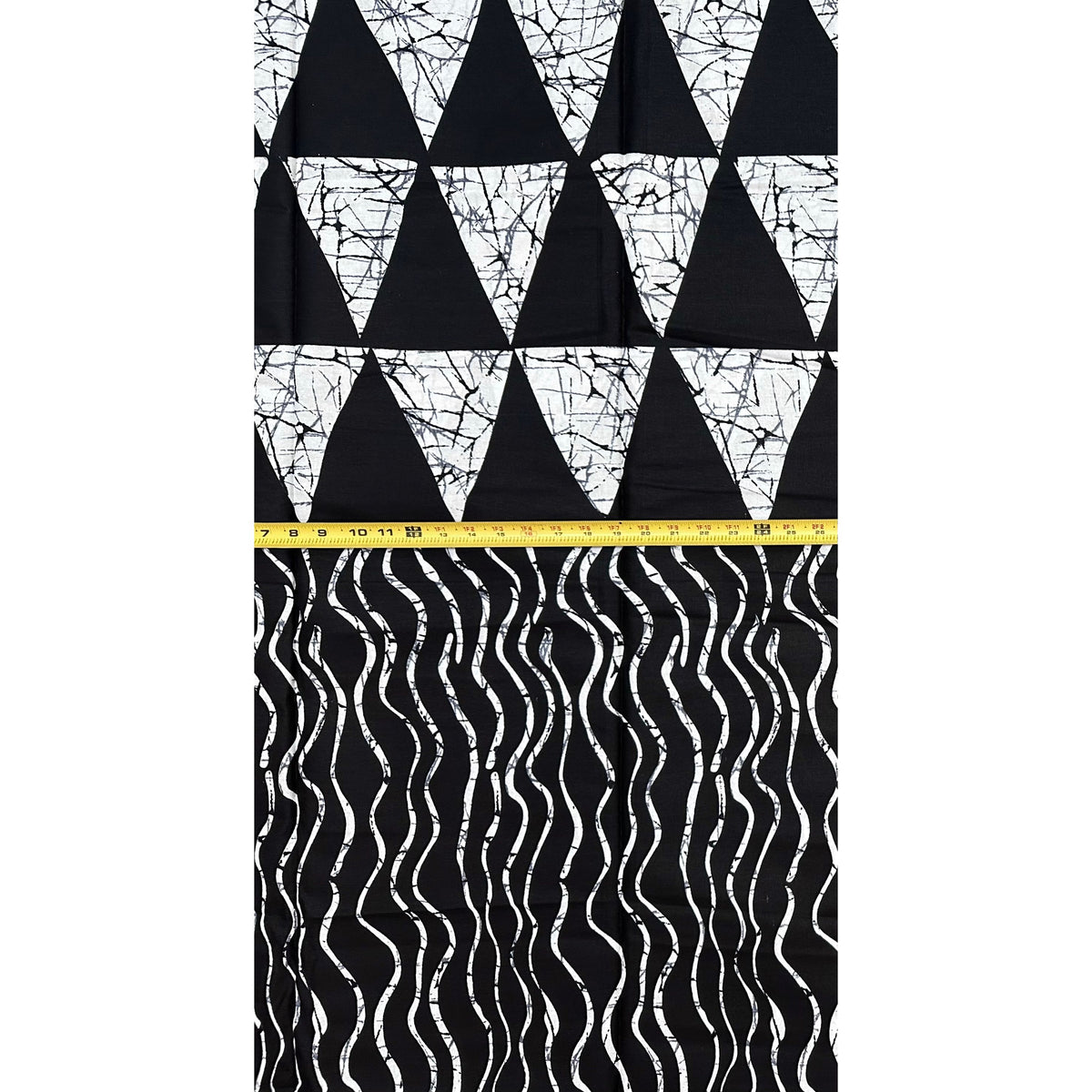 African Print Fabric/ Ankara - Black, White 'Off Script', Per Yard or Wholesale