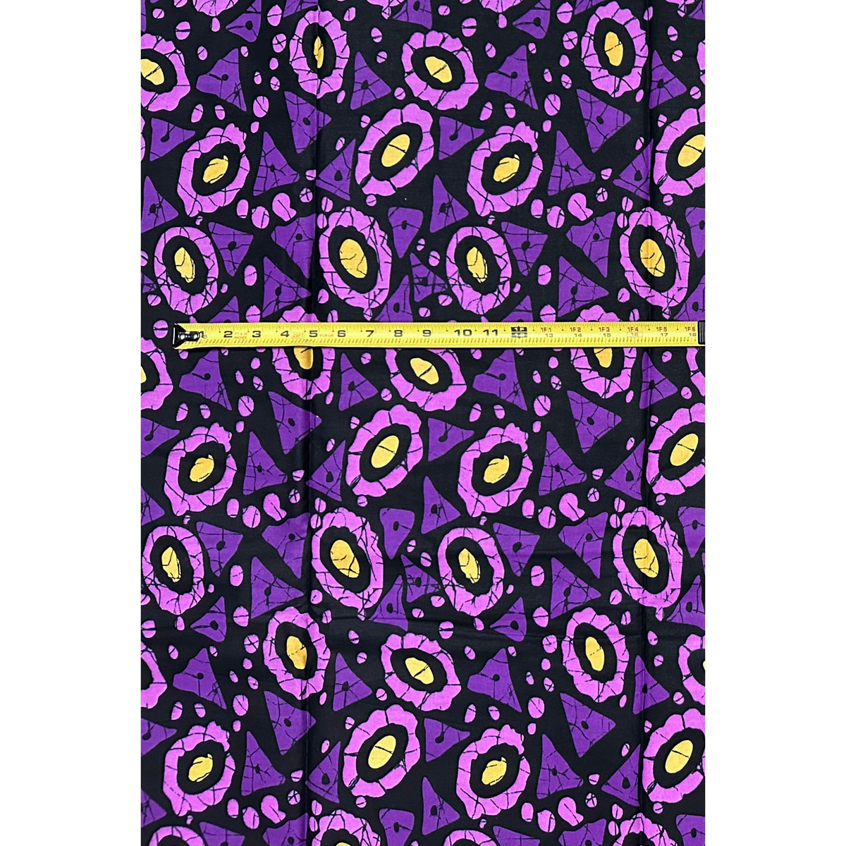 African Print Fabric/Ankara - Purple, Black, Beige 'Good Omen', YARD or WHOLESALE