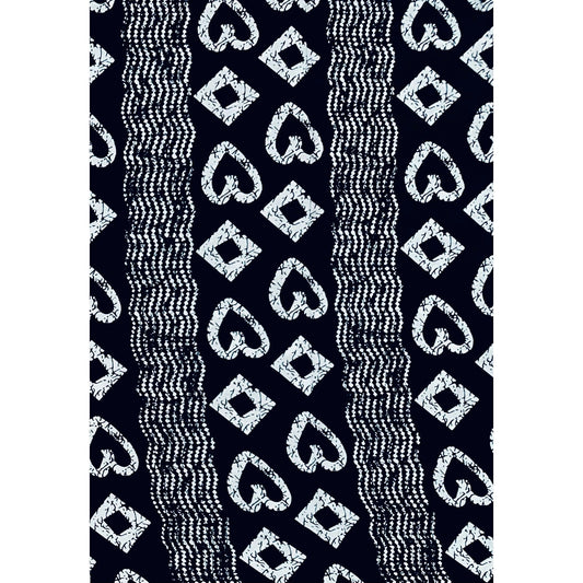 African Print Fabric/ Ankara - Black, White 'Sew In Love' Design, YARD or WHOLESALE