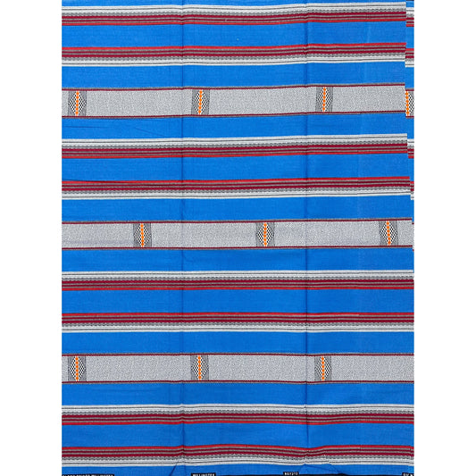 African Print Fabric/ Ankara - Blue, Black, Orange, Red 'Soft Static' Design, YARD or WHOLESALE