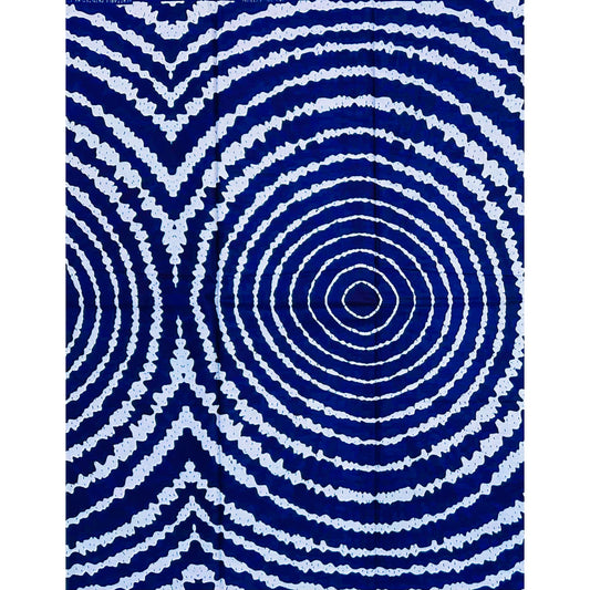 African Print Fabric/ Ankara - Shades of Blue, ‘Bahari Wave' YARD or WHOLESALE