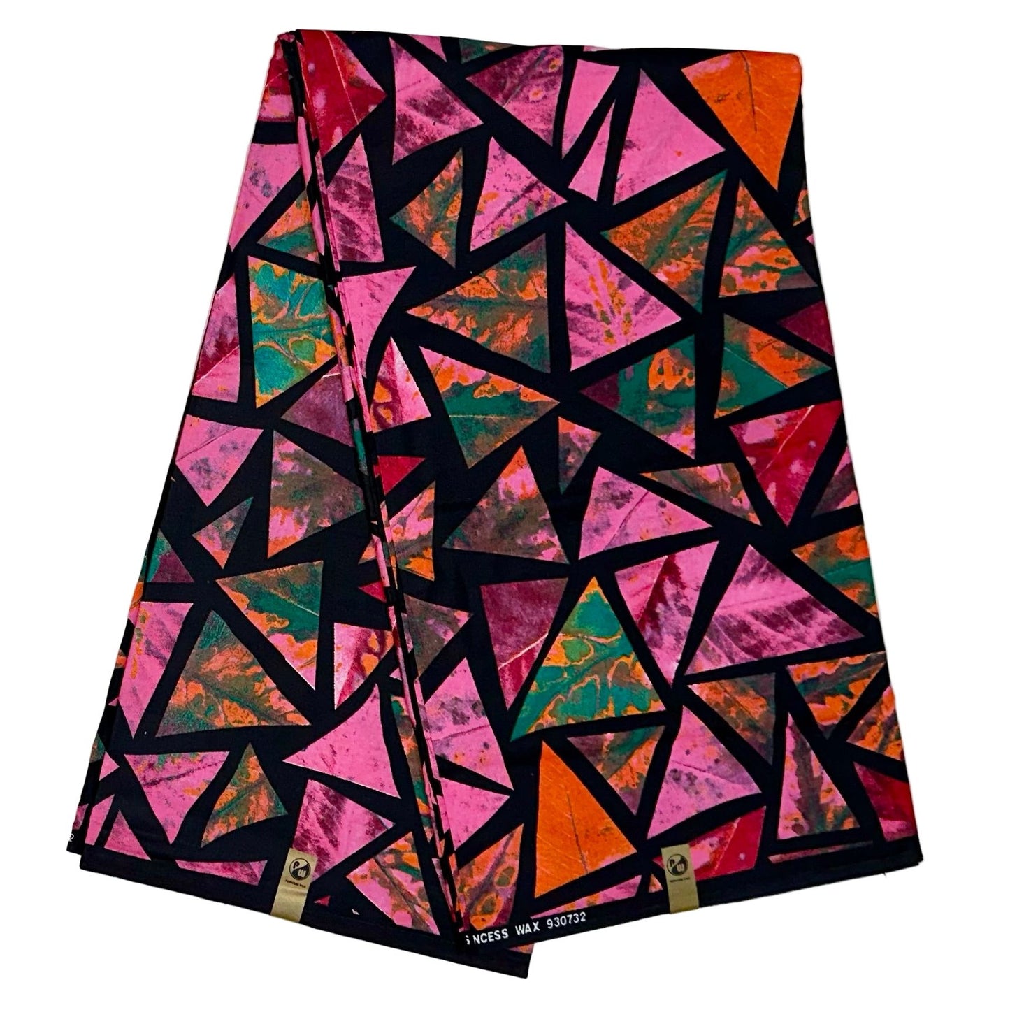 African Print Fabric/ Ankara - Pink, Green, Orange, Black 'Chimwala', YARD OR WHOLESALE