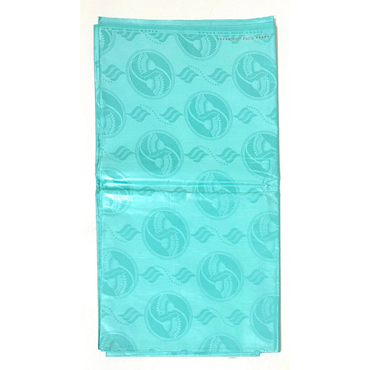African Bazin (Brocade) Fabric - Turquoise, "Nayura" Per Yard