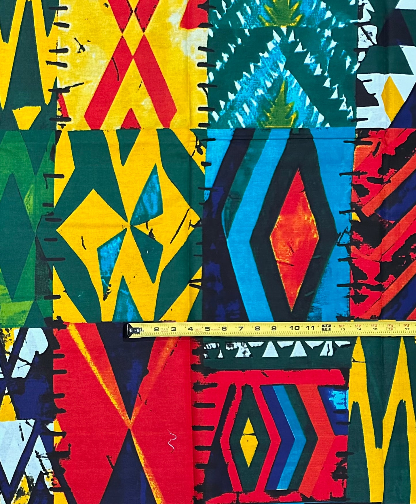 African Print Fabric/ Ankara - Red, Yellow, Green, Blue 'Many Paths To Success' Design, Yard or Wholesale