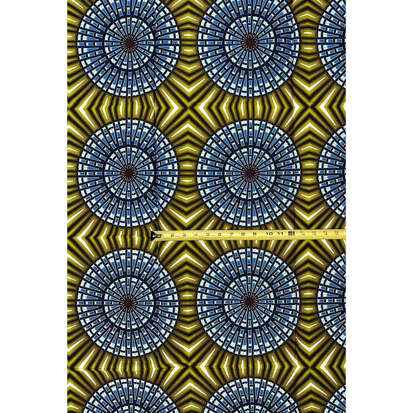 African Print Fabric/Ankara - Green, Blue "Orun Halo" Design