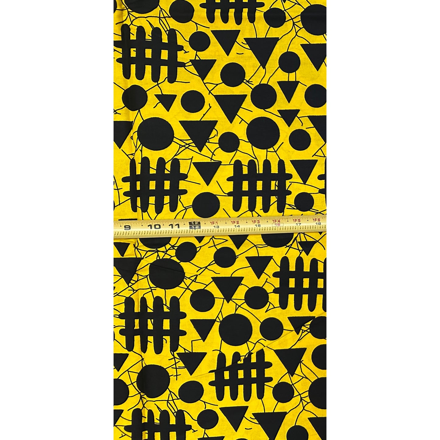 African Print Fabric/ Ankara - Yellow, Black "Kigali Traffic", Yard or Wholesale